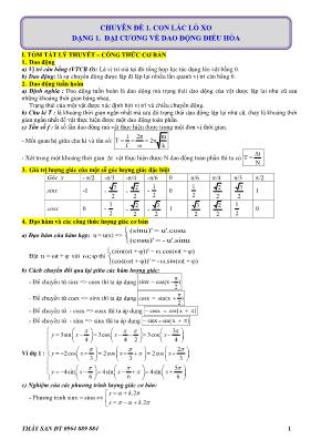 Chuyên đề Vật lý 10 - Chuyên đề 1 Con lắc lò xo